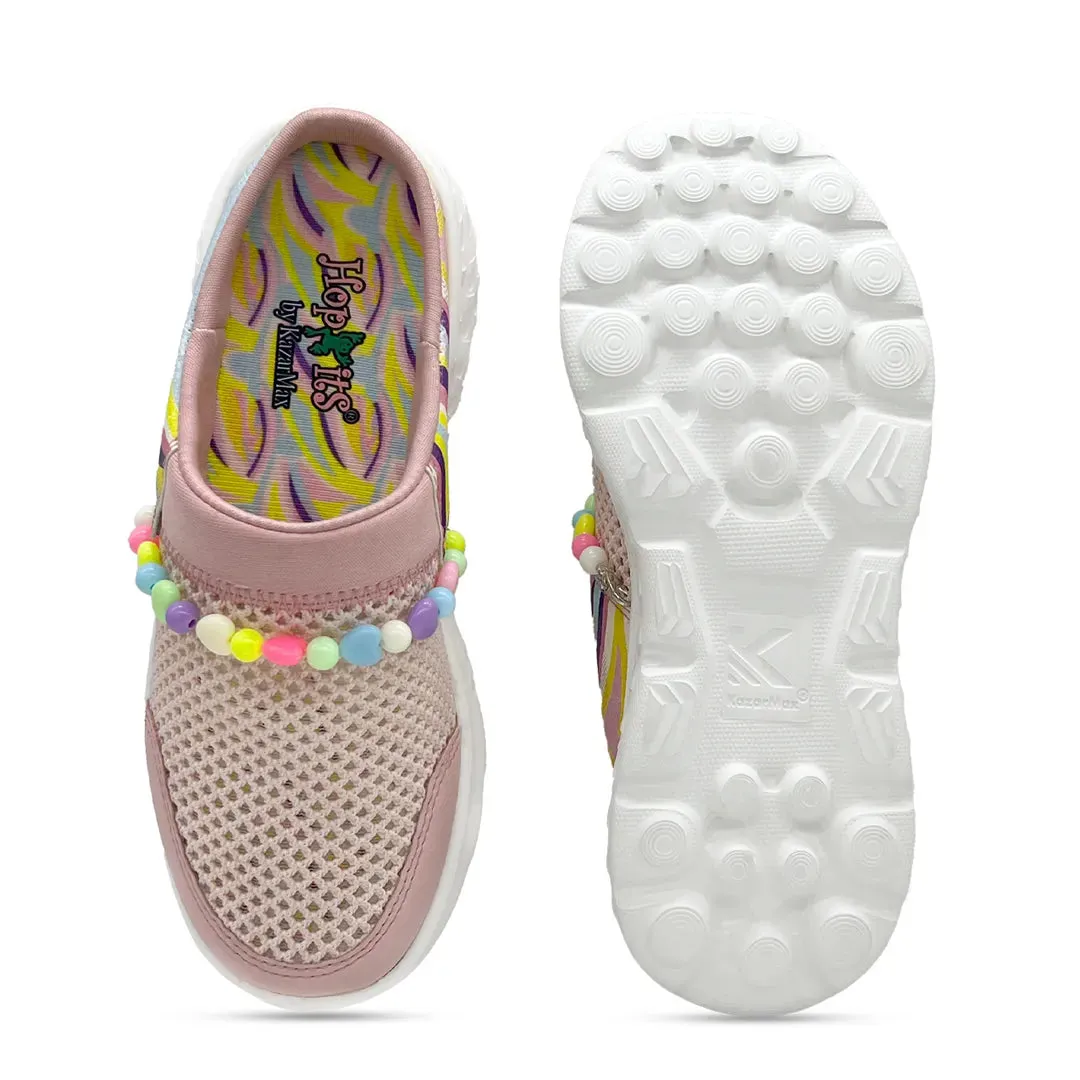 Summer Breeze Girls Peach Detachable Friendship Bracelet Slip-On Mule