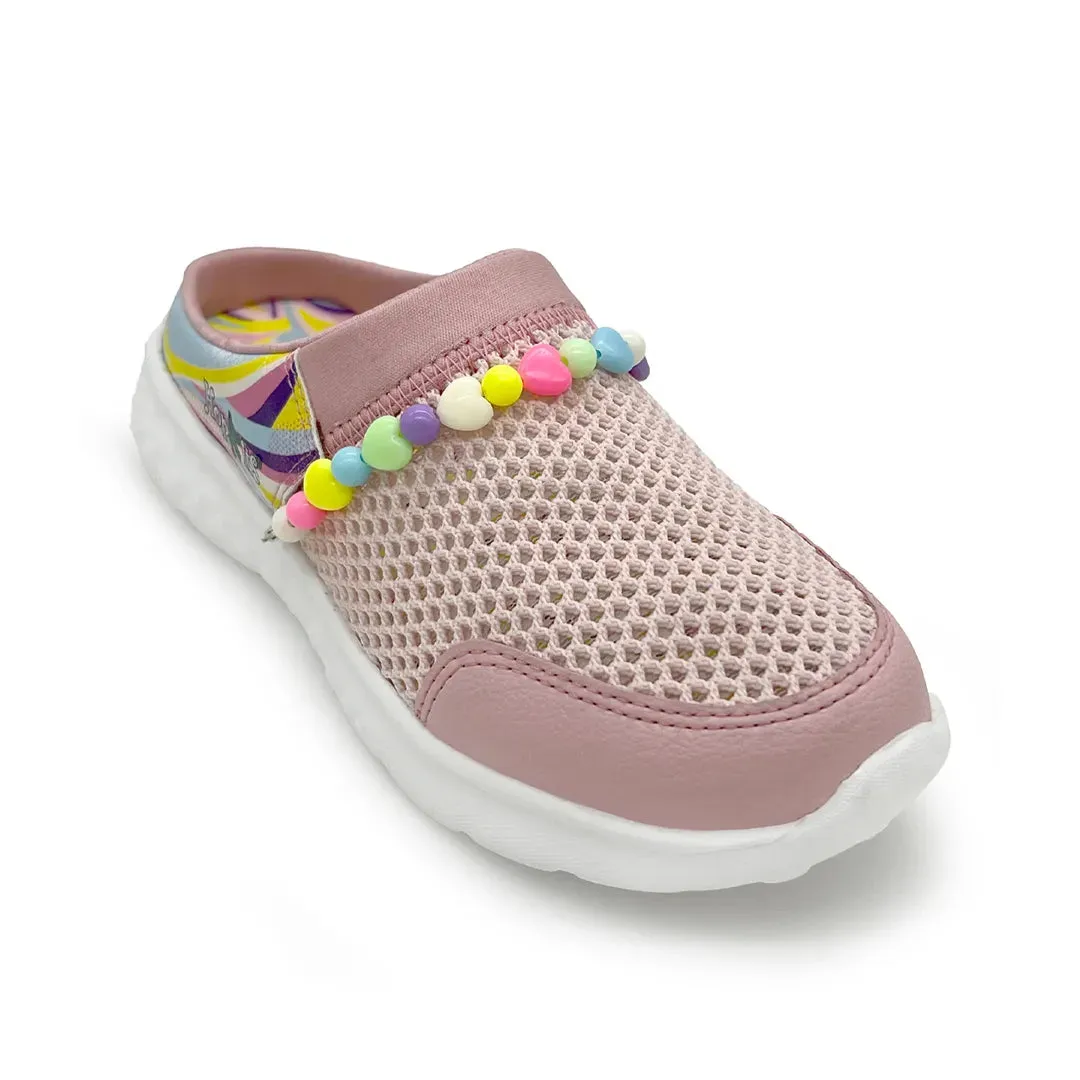 Summer Breeze Girls Peach Detachable Friendship Bracelet Slip-On Mule