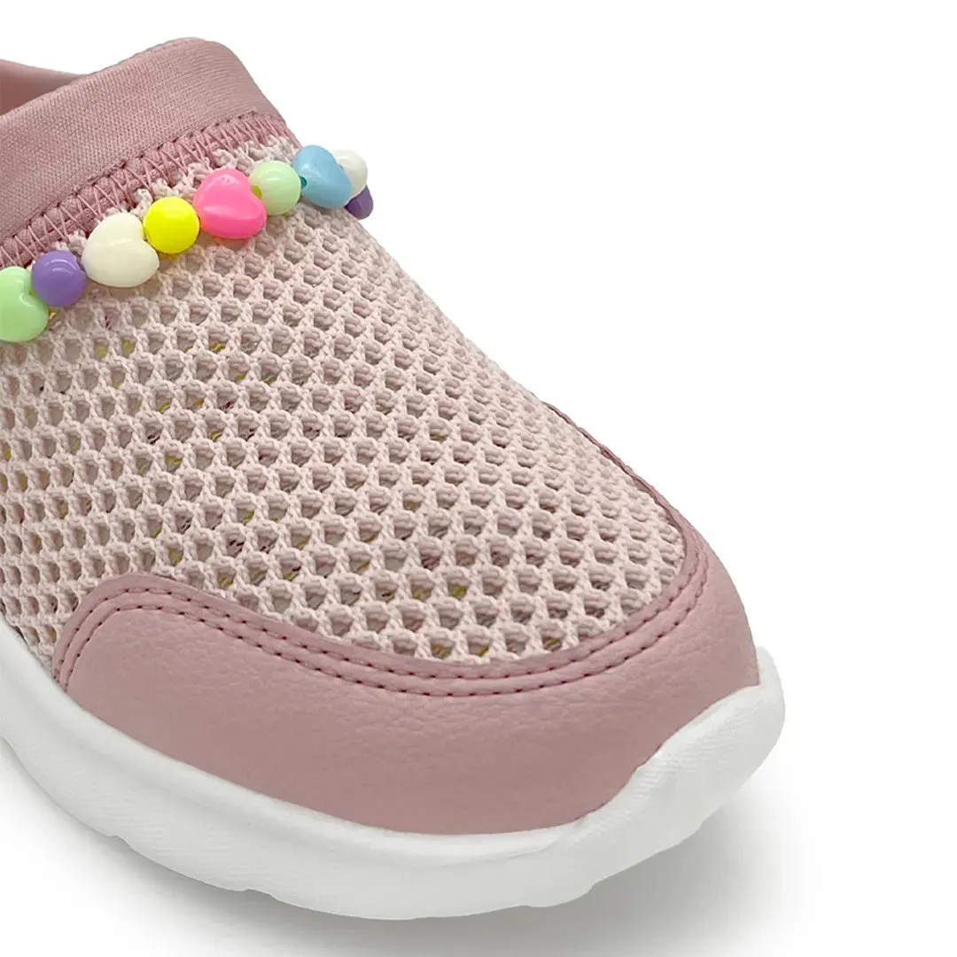 Summer Breeze Girls Peach Detachable Friendship Bracelet Slip-On Mule