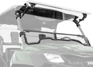 SuperATV Scratch Resistant 3-in-1 Flip Windshield for 2014  Honda Pioneer 700, 700-4, Made of 1/4" Hard Coated Polycarbonate, Comes Preassembled, Can be Closed, Vented, or Fully Open, USA Made