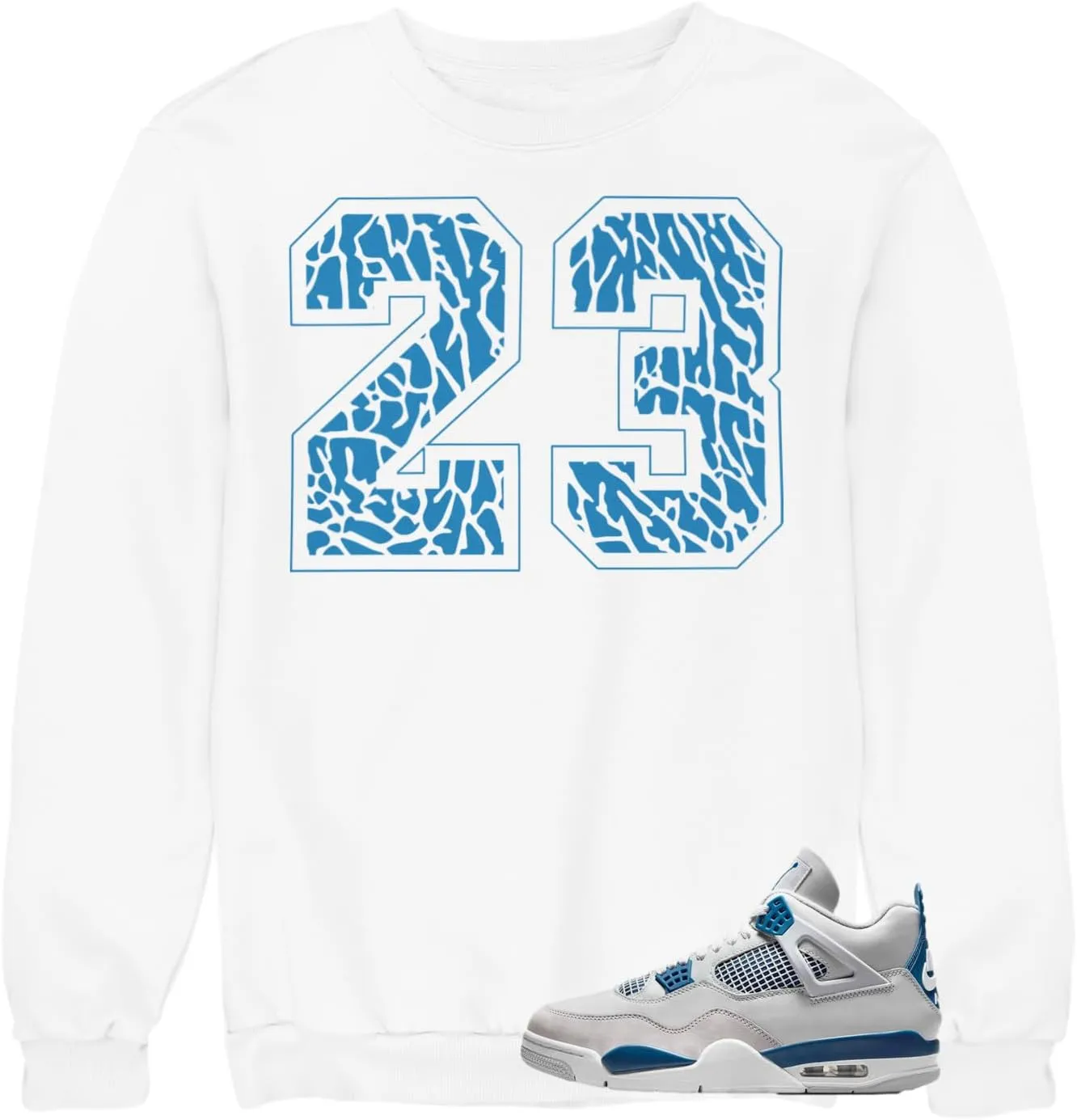 Sweatshirt To Match Jordan 4 Industrial Blue Sneakers, Men's Graphic Pullovers