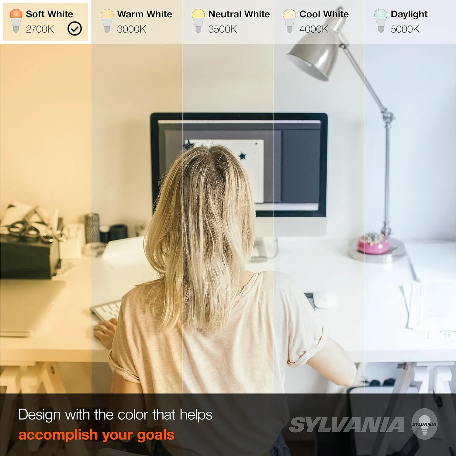 SYLVANIA LED A19 Light Bulb, 60W Equivalent, Efficient 8.5W, 10 Year, 2700K, 800 Lumens, Frosted, Soft White - 24 Pack (74765), Packaging may vary.