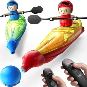 SYMA 2 Pack RC Boats for Kids 8-12, Remote Control Kayaks with 3 Magnetic Balls, 40 Mins Playtime (1 Battery), LED Lights, Perfect Water Toys for Pool, Water Table and Bathtub