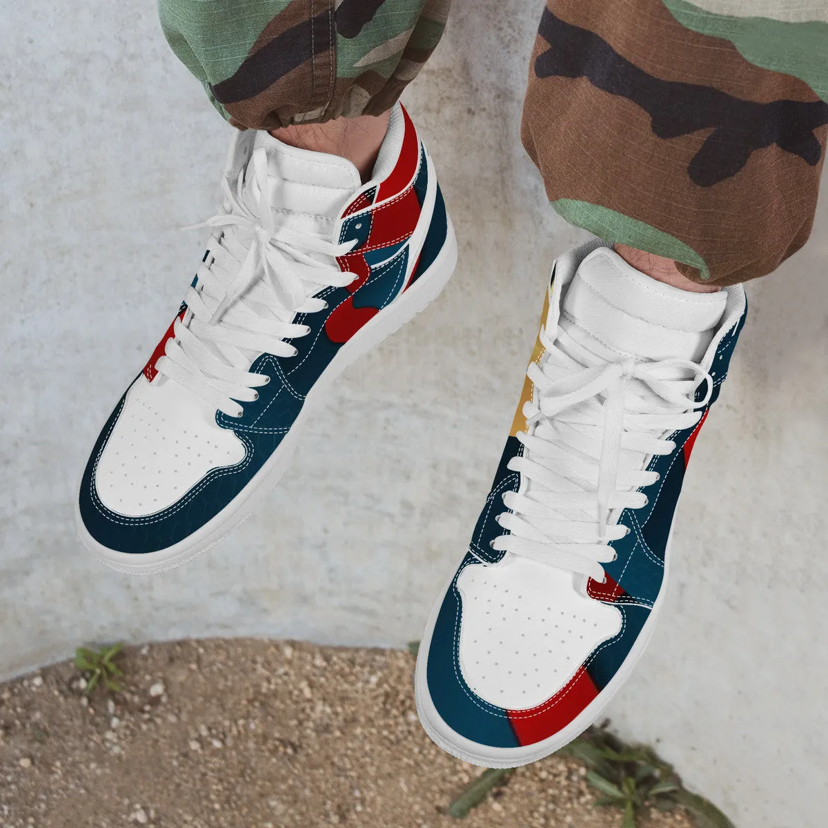 Synthetic Responsive Top Record-breaking sale Leather Money High Bushae Sneaker D17