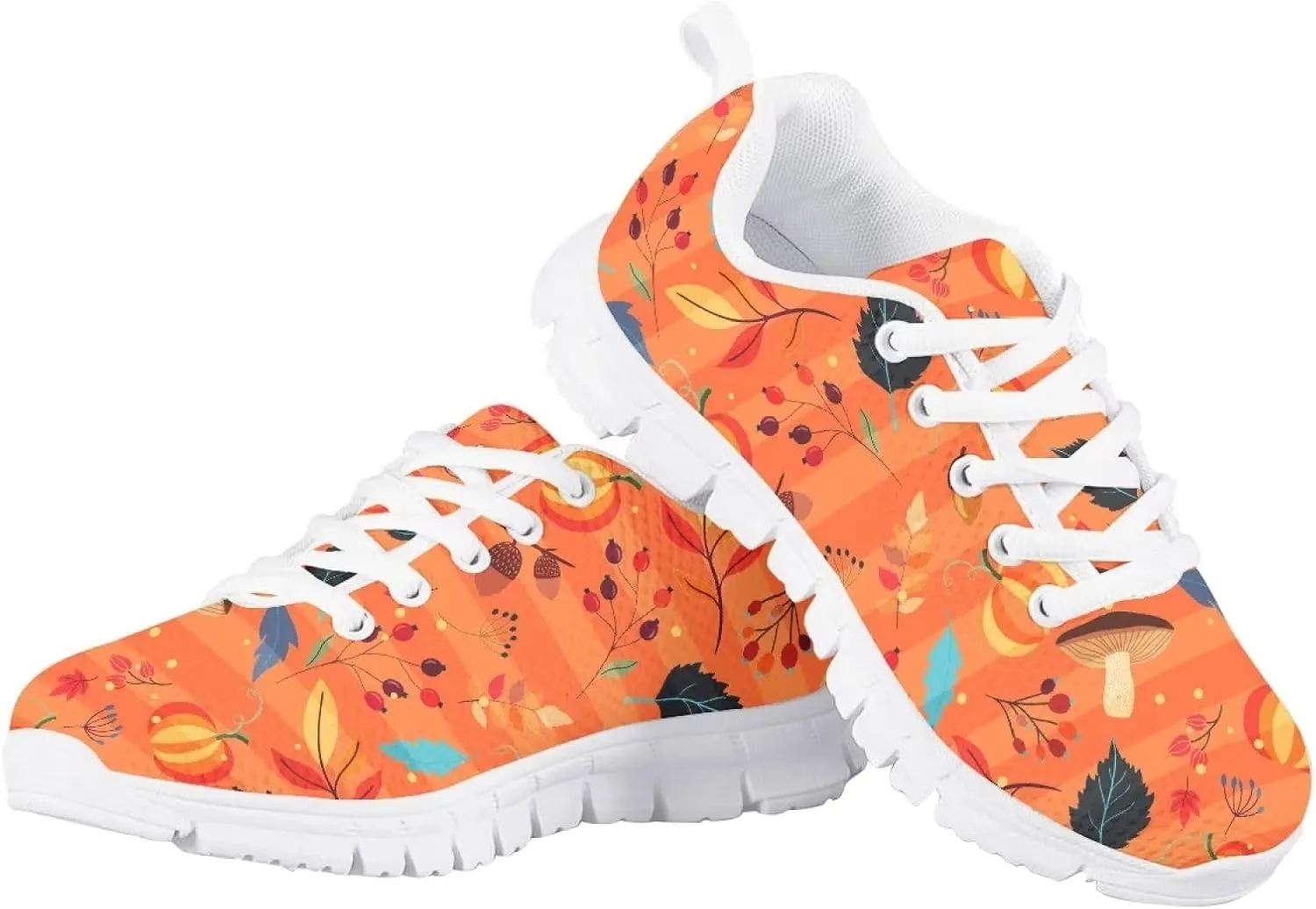 Tennis Shoes for Kids Girls Lightweight Running Sneakers Breathable Mesh Comfy Cute Print Walking Shoes