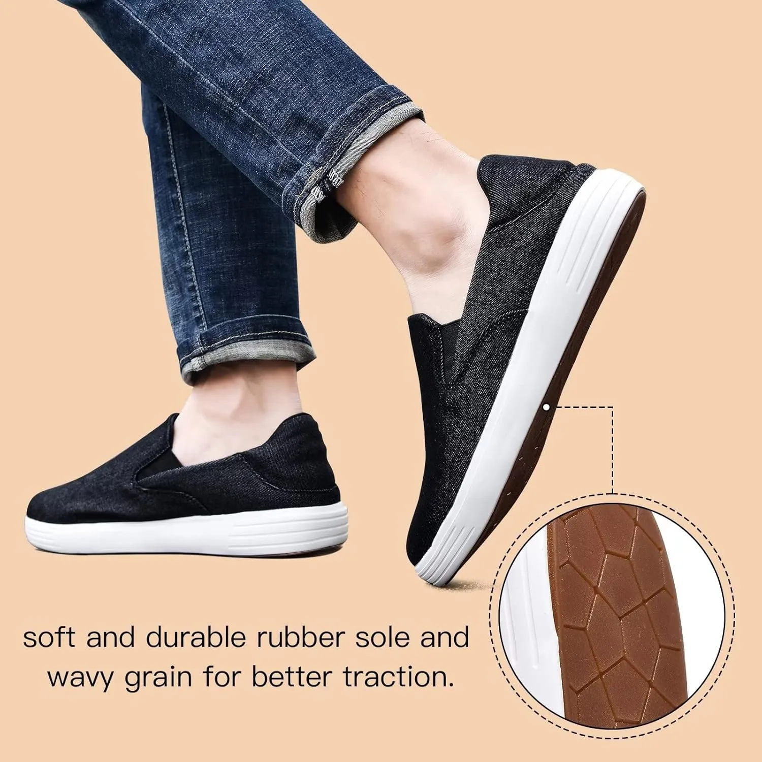 TIOSEBON Men's Mesh Slip on Walking Shoes-Comfortable Drving Loafer Fashion Sneaker