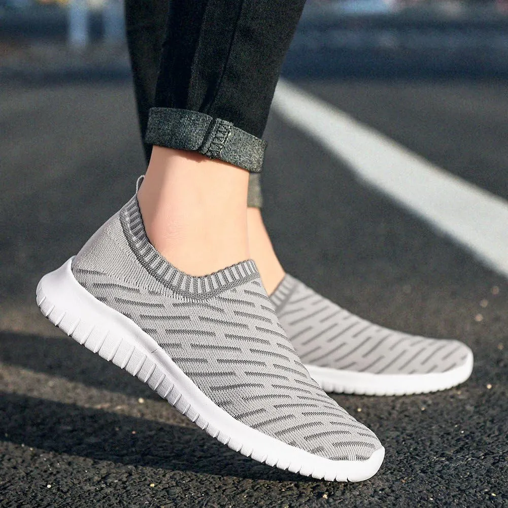 TIOSEBON Men's Slip On Walking Shoes Knit Mesh Tennis Sneaker