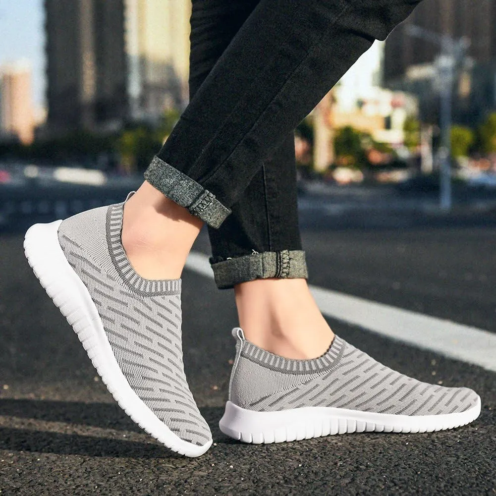 TIOSEBON Men's Slip On Walking Shoes Knit Mesh Tennis Sneaker