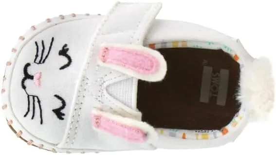 TOMS Infant Girls Crib Alpargata Slip On Flats Casual - White
