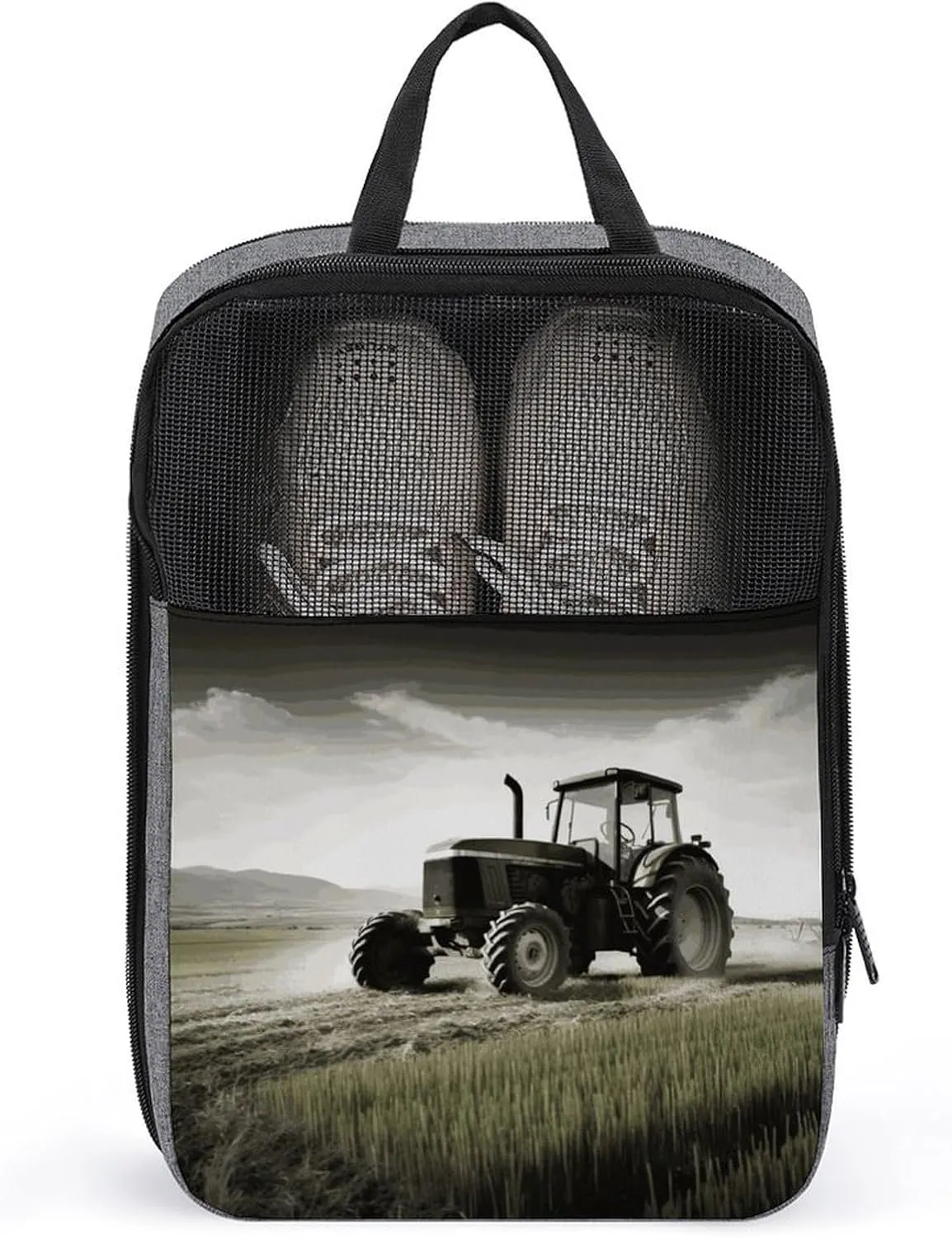 Tractor Agriculture Tranquil Shoe Bag Travel Shoe Organizer Water-Resistant Shoe Pouch with Zipper Sneaker Dust Bag