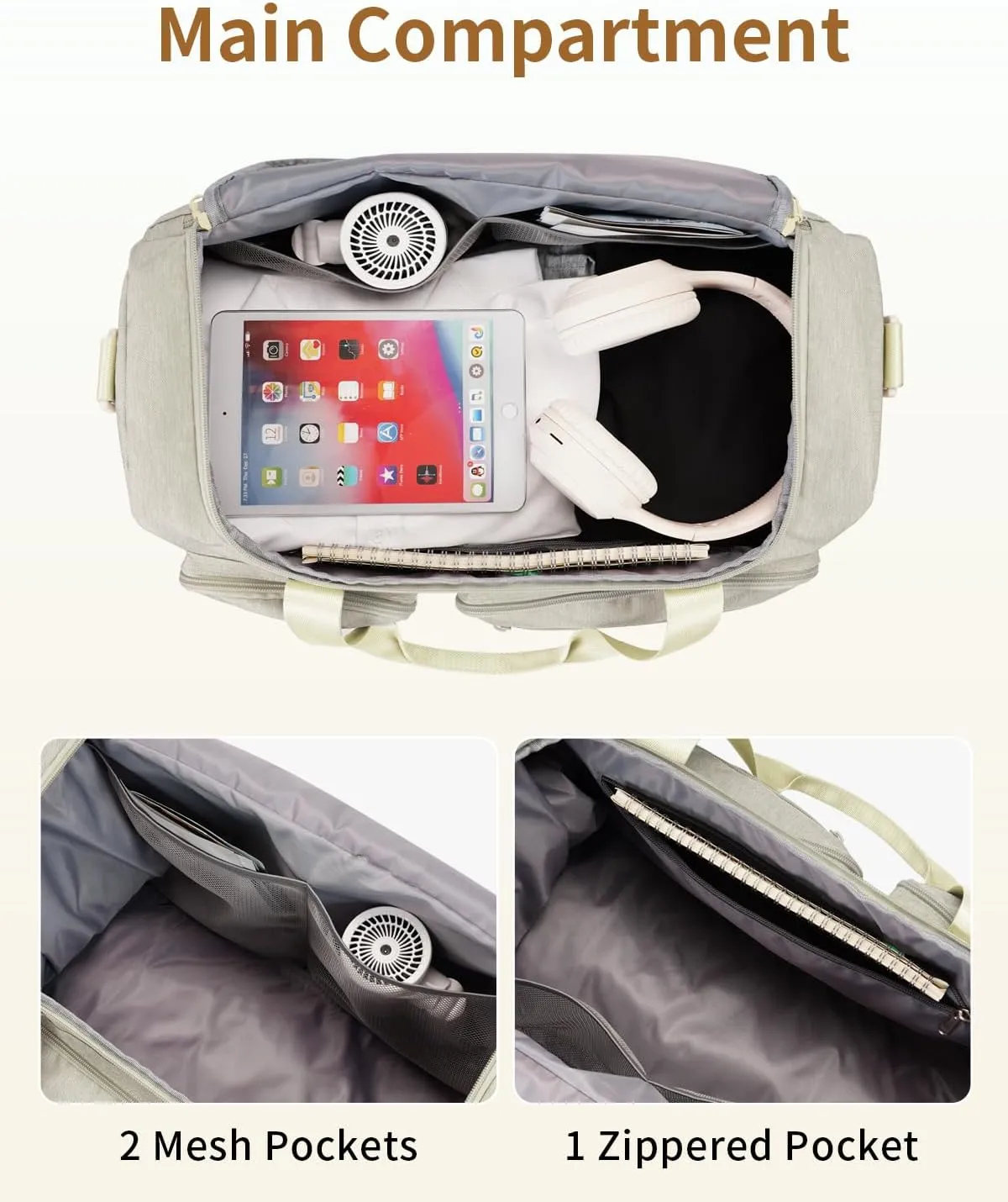 Travel Duffel Bag 27L Gym Bag with Shoe Compartment Carry on Overnight Backpack with Toiletry Bag & Wet Pocket Patent Pending