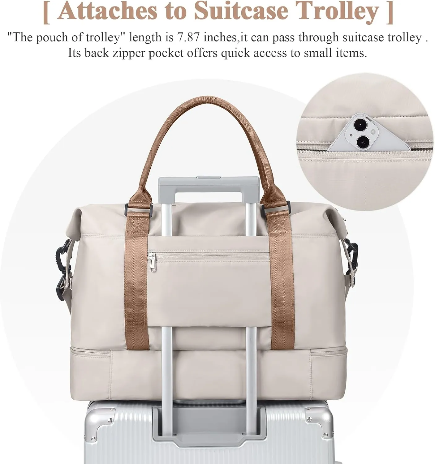 Travel Duffel Bag with Shoes Compartment, Overnight Weekender Bags for Women, Carry on Personal Item Travel Set