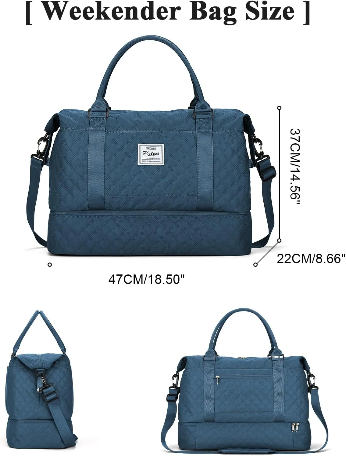 Travel Duffel Bag with Shoes Compartment, Overnight Weekender Bags for Women,Carry on Personal Item Bag