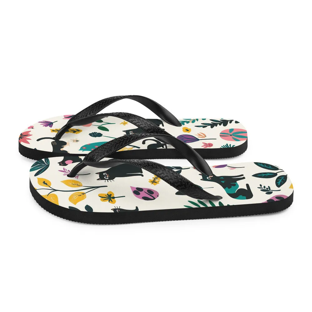 Tropical Kitties Flip-Flops