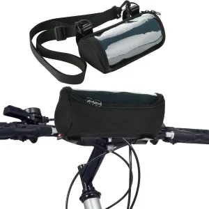 TXEsign Bike Handlebar Bag Mesh Bag with Clear Window Compatible with JBL Flip 4/Flip 5/Flip 6 Speaker Travel Carrying Case Speaker Cover Protective Pouch w Shoulder Strap for Bike Golf Cart Railing