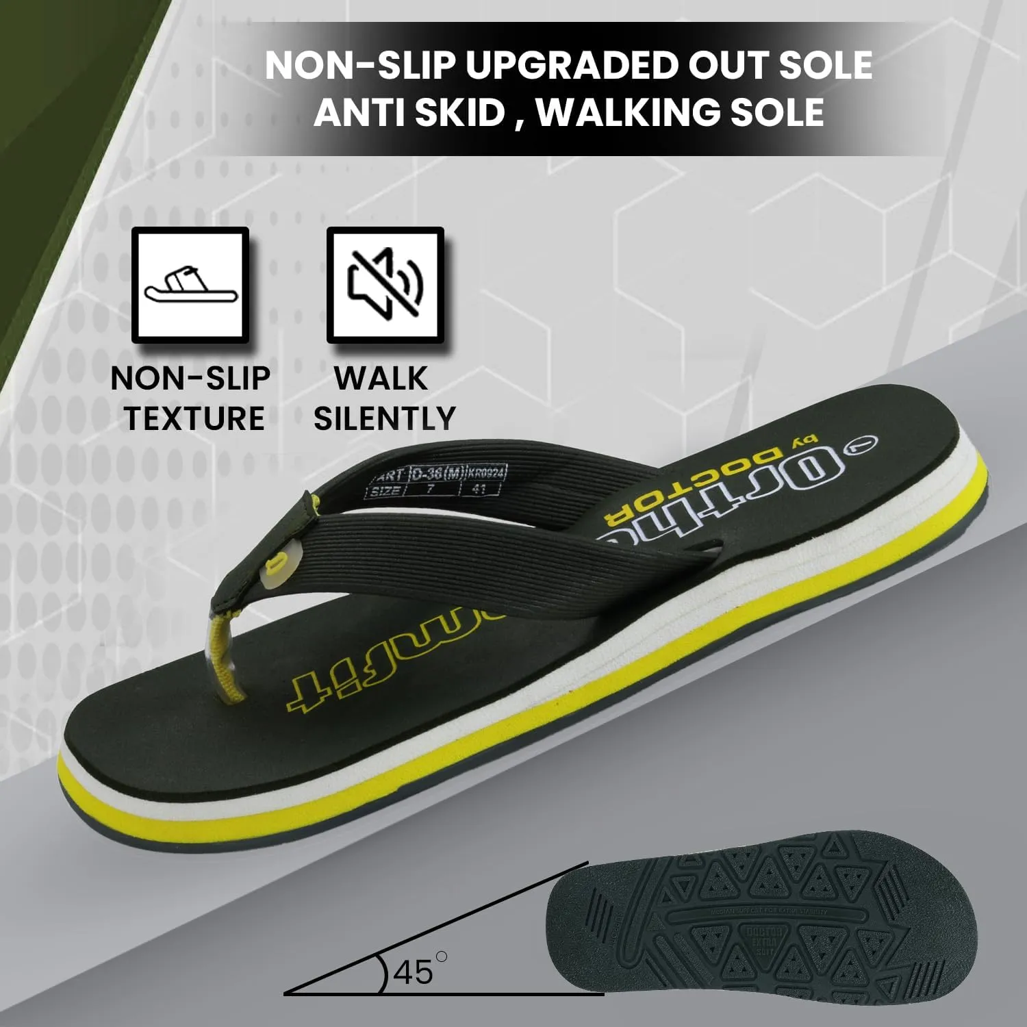 Ultra Cushion Slippers for Men's| Lightweight & Comfortable| Orthopedic & Diabetic| Casual & Stylish| Non-Slip Durable Mcr Dr Chappals & House Flip flops For Gent's & Boy’s D-36