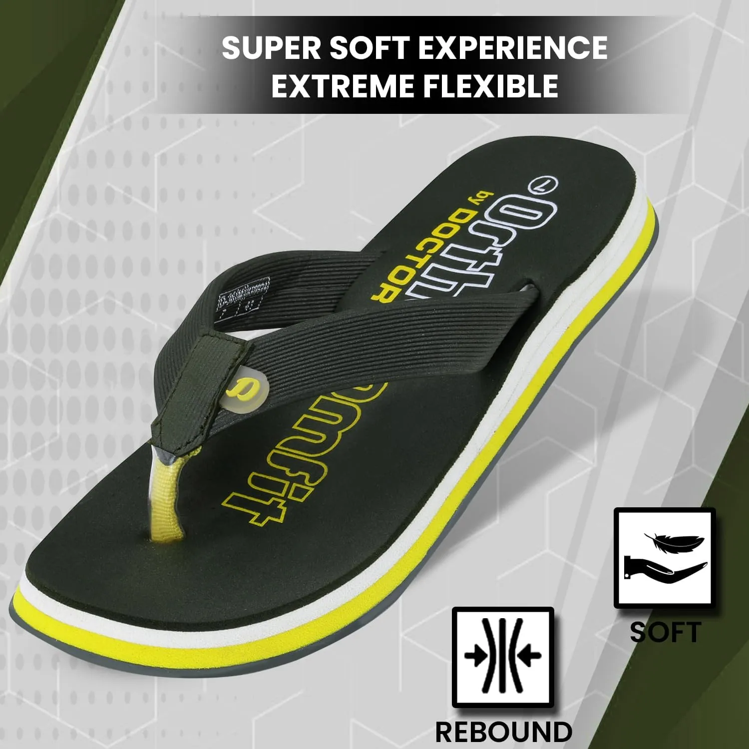 Ultra Cushion Slippers for Men's| Lightweight & Comfortable| Orthopedic & Diabetic| Casual & Stylish| Non-Slip Durable Mcr Dr Chappals & House Flip flops For Gent's & Boy’s D-36