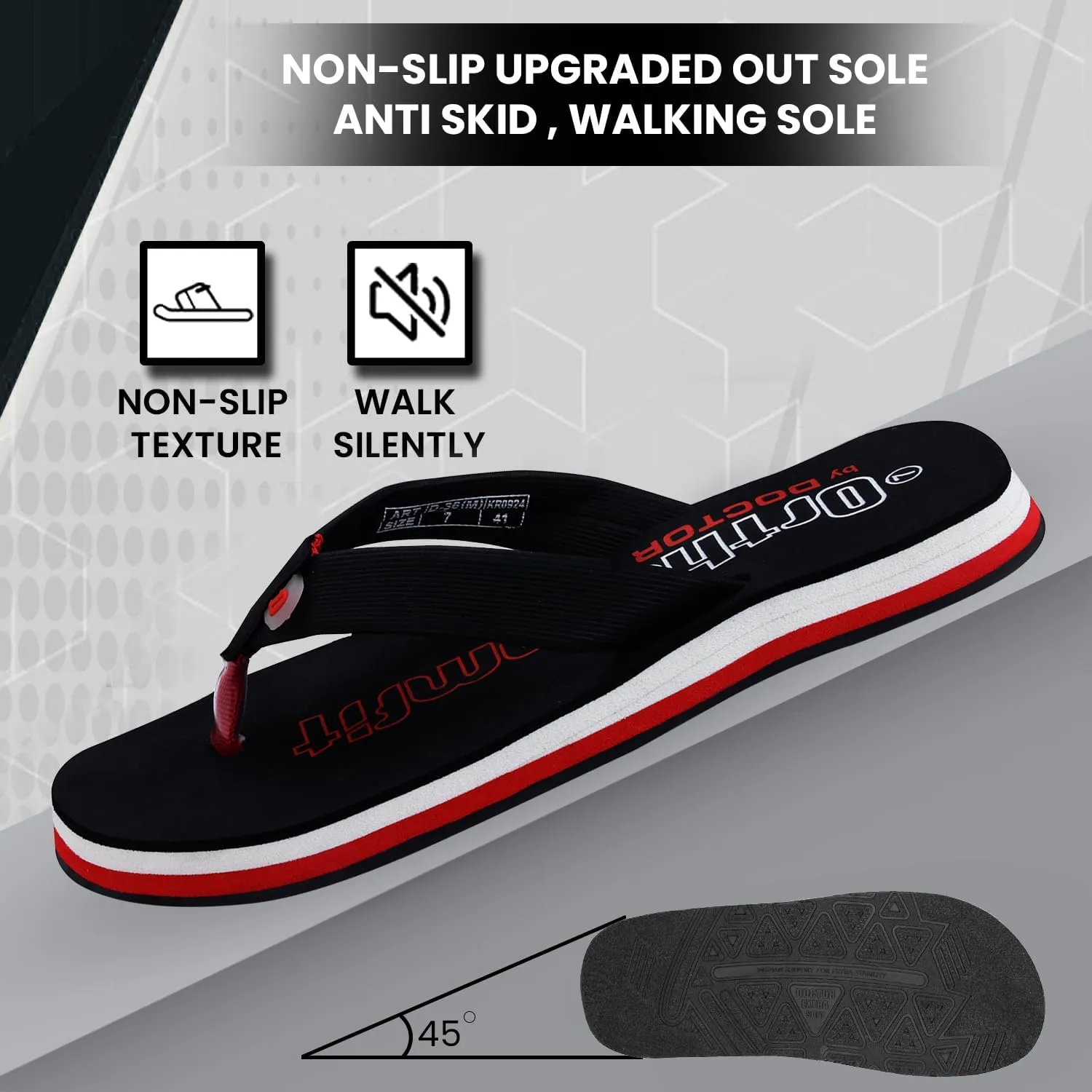 Ultra Cushion Slippers for Men's| Lightweight & Comfortable| Orthopedic & Diabetic| Casual & Stylish| Non-Slip Durable Mcr Dr Chappals & House Flip flops For Gent's & Boy’s D-36