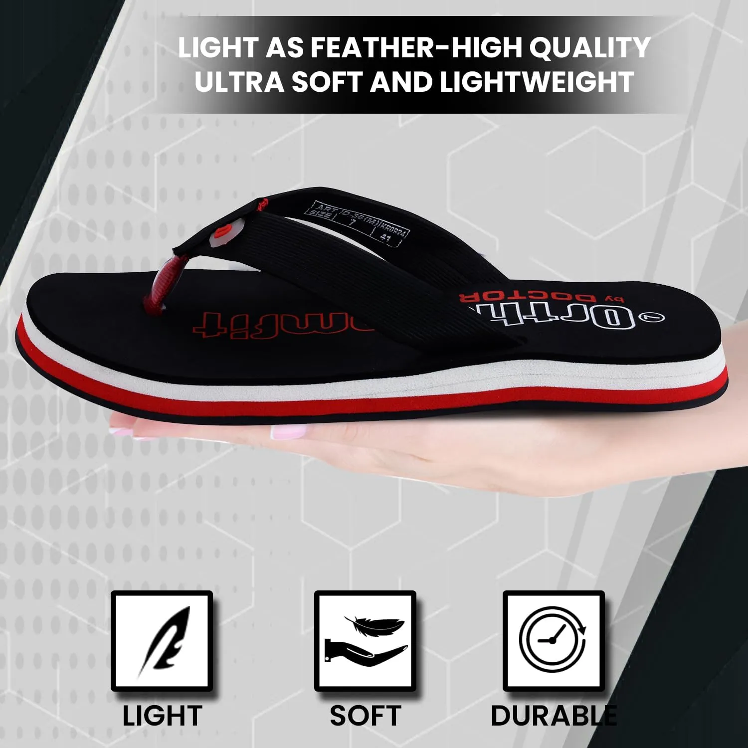 Ultra Cushion Slippers for Men's| Lightweight & Comfortable| Orthopedic & Diabetic| Casual & Stylish| Non-Slip Durable Mcr Dr Chappals & House Flip flops For Gent's & Boy’s D-36