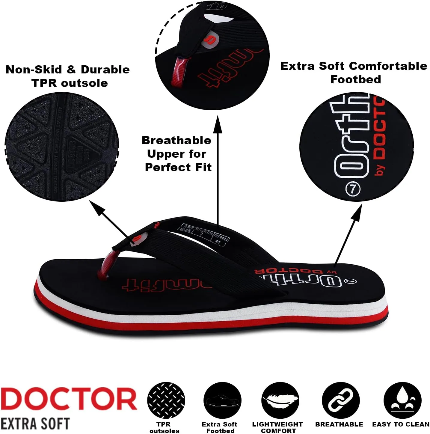 Ultra Cushion Slippers for Men's| Lightweight & Comfortable| Orthopedic & Diabetic| Casual & Stylish| Non-Slip Durable Mcr Dr Chappals & House Flip flops For Gent's & Boy’s D-36