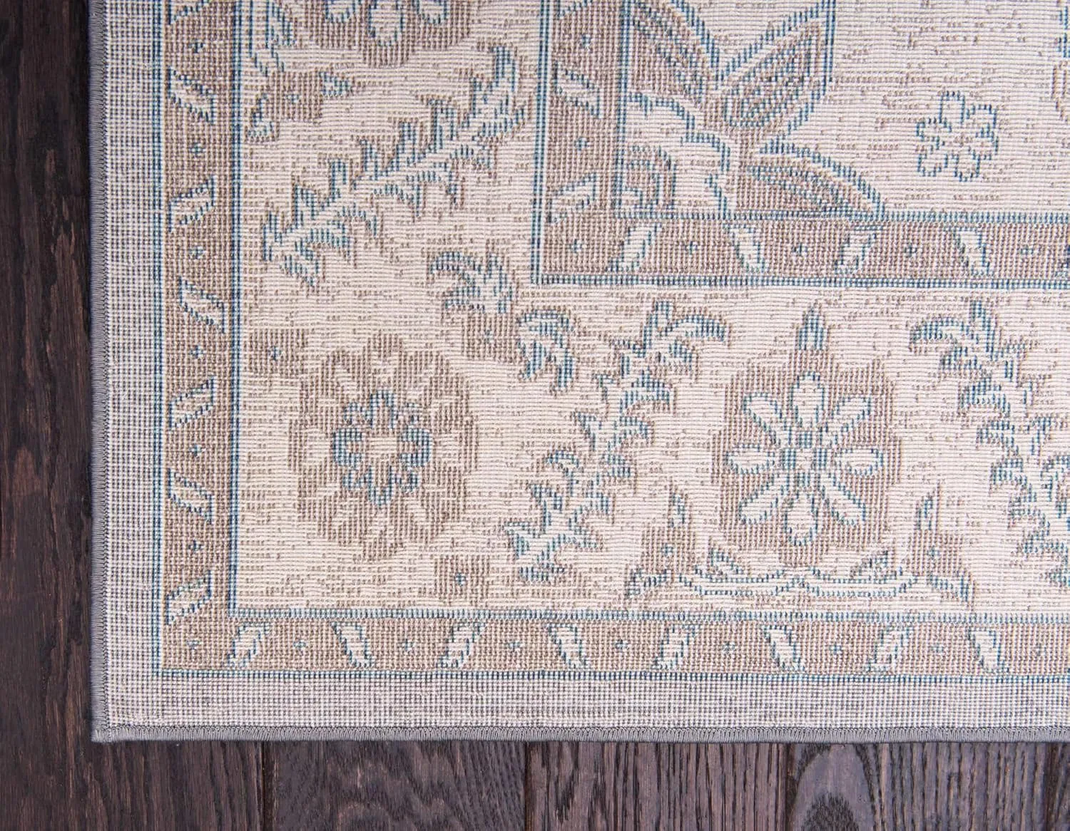 Unique Loom Salzburg Collection Classic Traditional Design Oriental Inspired Border Area Rug, 7 ft x 10 ft, Gray/Beige
