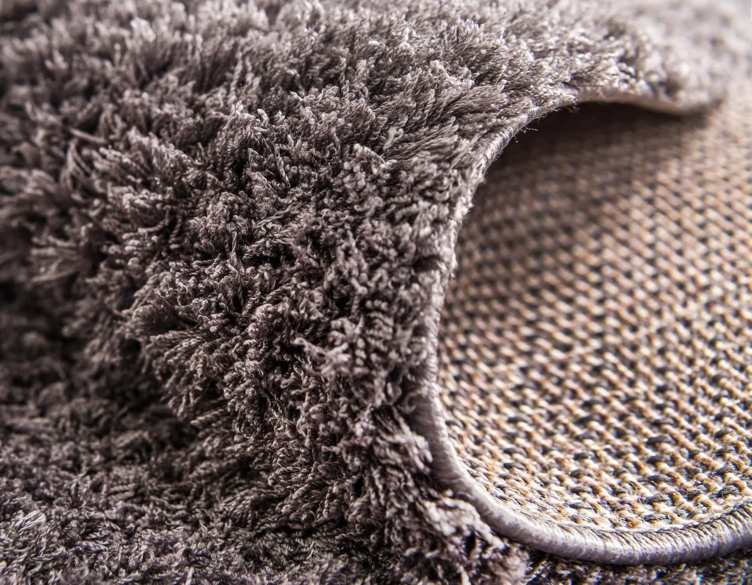 Unique Loom Studio Solid Shag Collection Urban Modern Super Soft & Plush Area Rug, 2 ft x 6 ft 7 in, Dark Gray