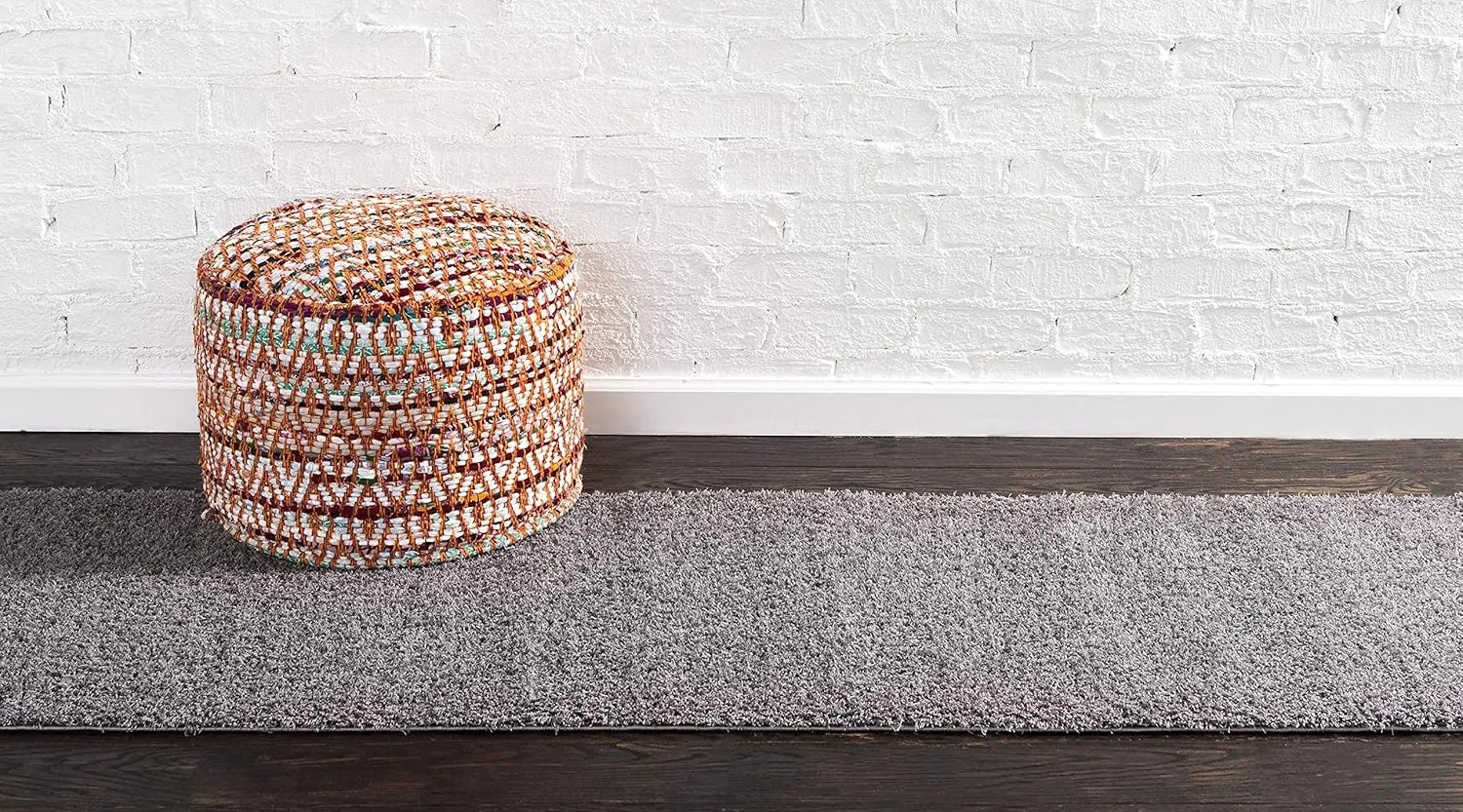 Unique Loom Studio Solid Shag Collection Urban Modern Super Soft & Plush Area Rug, 2 ft x 6 ft 7 in, Dark Gray