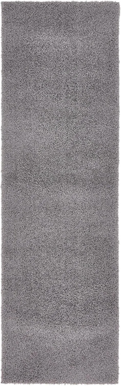 Unique Loom Studio Solid Shag Collection Urban Modern Super Soft & Plush Area Rug, 2 ft x 6 ft 7 in, Dark Gray