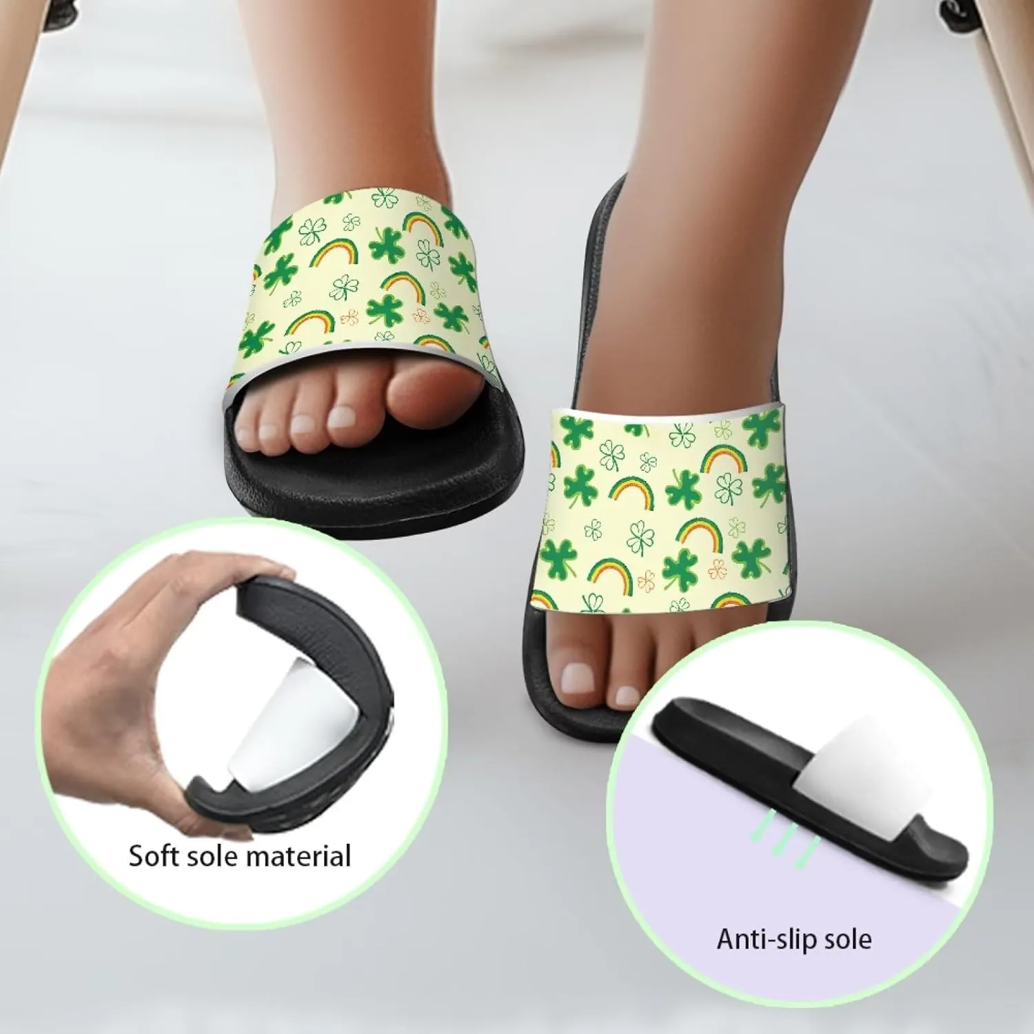 Unisex-Child Slides Non-slip Sandals Comfortable Shower Shoes with Arch Support Summer Cloud Slides Slippers