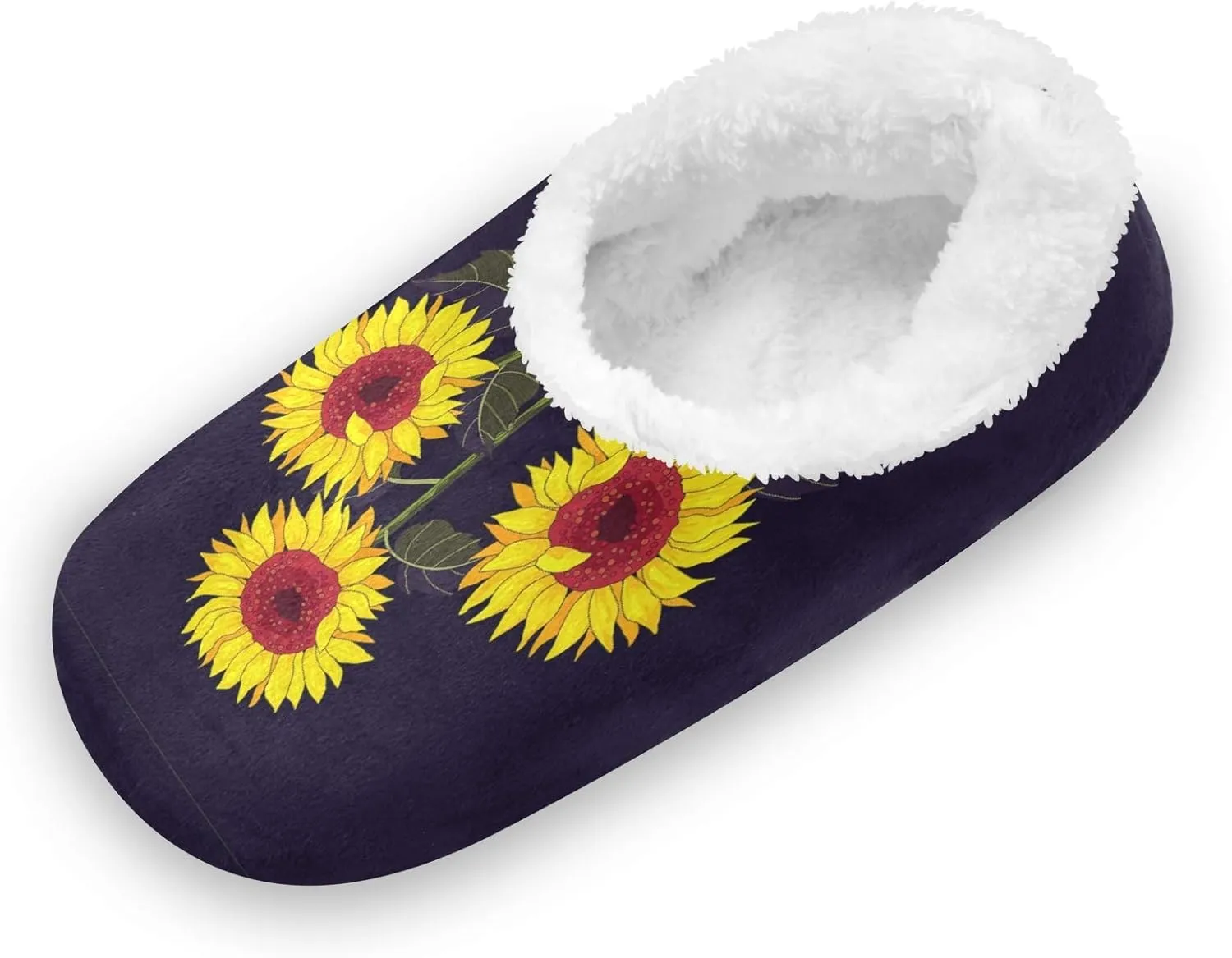 Unisex Fuzzy House Slippers Memory Foam Warm Slip Shoes Fur Lining M-XXL