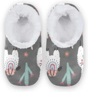 Unisex Fuzzy House Slippers Memory Foam Warm Slip Shoes Fur Lining M-XXL