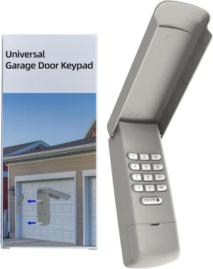 Universal Garage Door Opener Remote Keypad Compatible with LiftMaster Chamberlain Craftsman Genie Linear Wayne Dalton Overhead Door Garage Door Opener (Keypad for 5 Learn Button & Dip Switch)