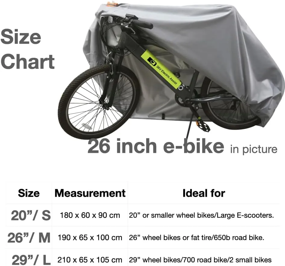 Urby Heavy Duty Bicycle Covers Outdoor Storage Waterproof And Heat Resistant. Ideal For Electric Bike As Ebike Battery Cover Or Rain Cover. Comes With Large Mesh Bag For Easy Traveling (29''/Large)