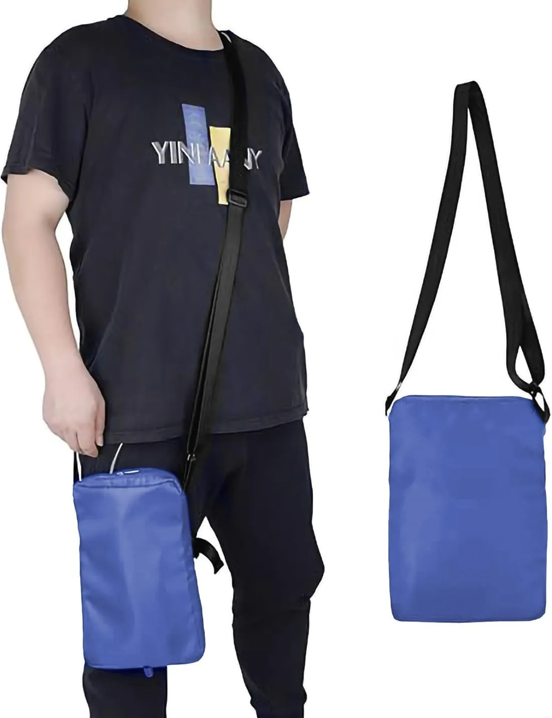 Urine Drainage Bag Holder with Interior Securing Clasp, Suitable for Soulder Carry Walker and Wheelchair, Discreet for Urostomy Foley Catheter Users Dark Blue
