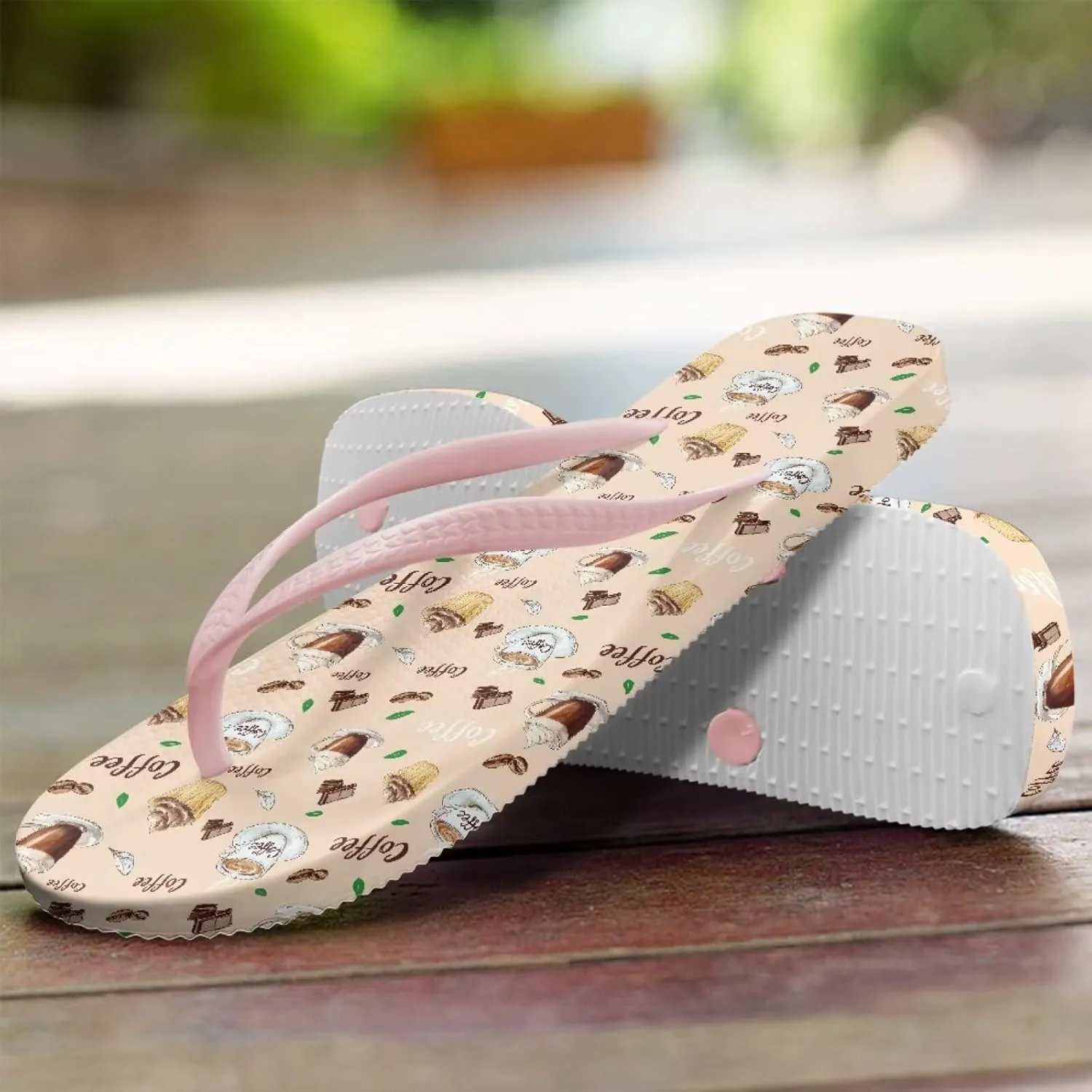 Various Creative Pattern Print Flip Flops for Women - Quick-Dry Pool Slides, Arch Support Sandals Beach Vacation