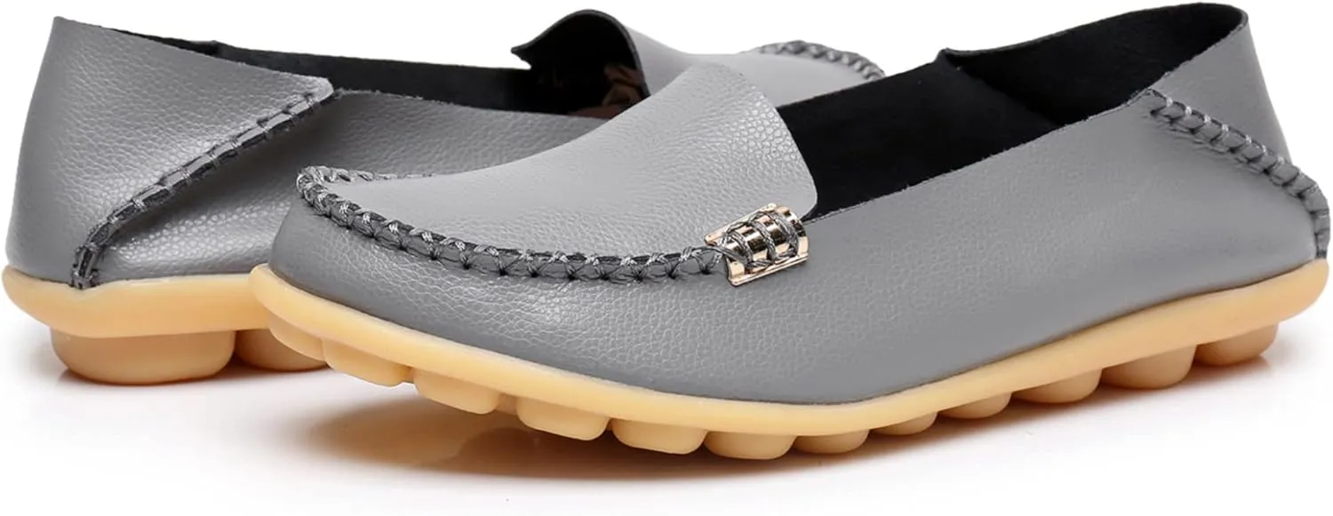 VenusCelia Women's Natural 2 Comfort Walking Flat Loafer