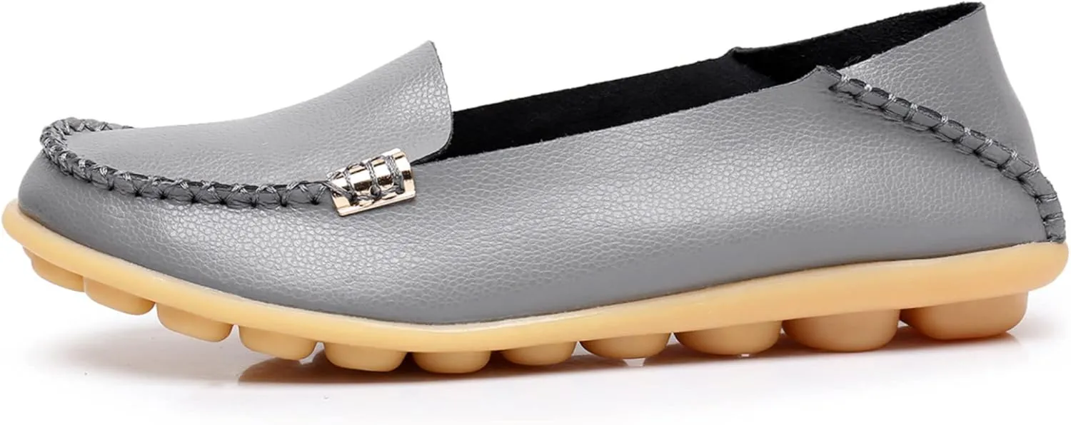 VenusCelia Women's Natural 2 Comfort Walking Flat Loafer