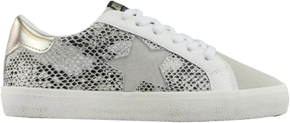 Vintage Havana Womens Kate Metallic Slip On Sneakers Shoes Casual - Gold, Grey, White