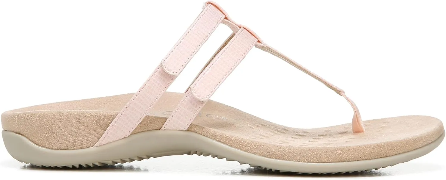 Vionic Women's Rest Elvia Toe Post Slide Sandal- Supportive Ladies Flip Flop Sandals That Include Three-Zone Comfort with Orthotic Insole Arch Support, Medium and Wide Fit, Sizes 5-12