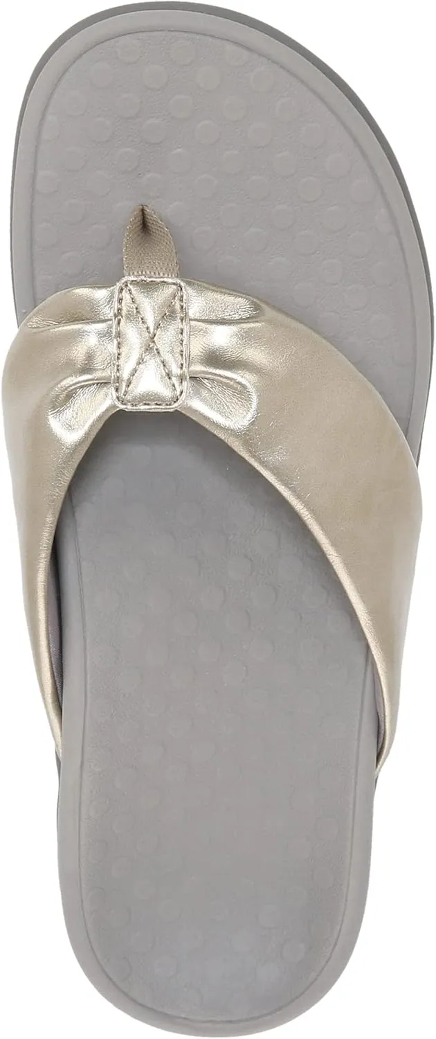 Vionic Women's Tide Melo Toe-Post Sandal- Supportive Flip Flop Slides That Includes an Orthotic Insole and Cushioned Outsole for Arch Support, Medium Width, Sizes 5-12