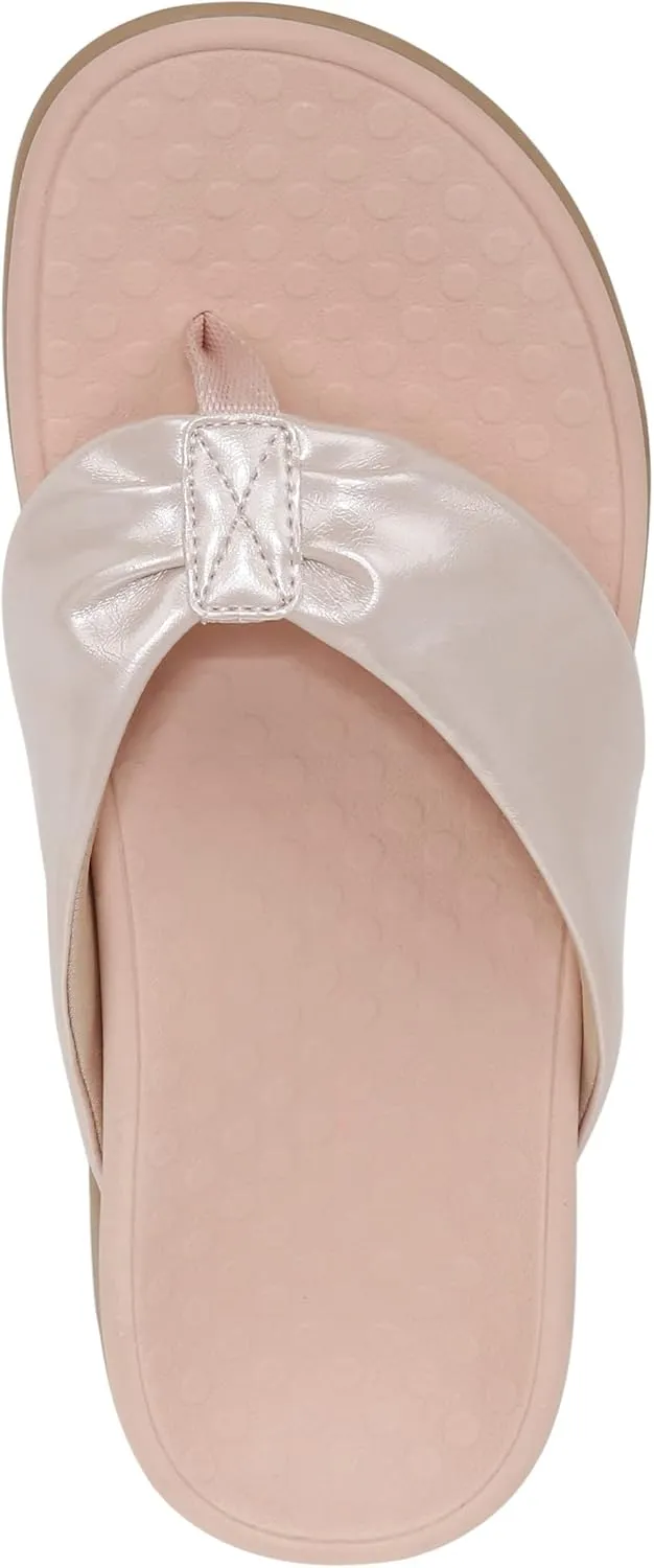 Vionic Women's Tide Melo Toe-Post Sandal- Supportive Flip Flop Slides That Includes an Orthotic Insole and Cushioned Outsole for Arch Support, Medium Width, Sizes 5-12
