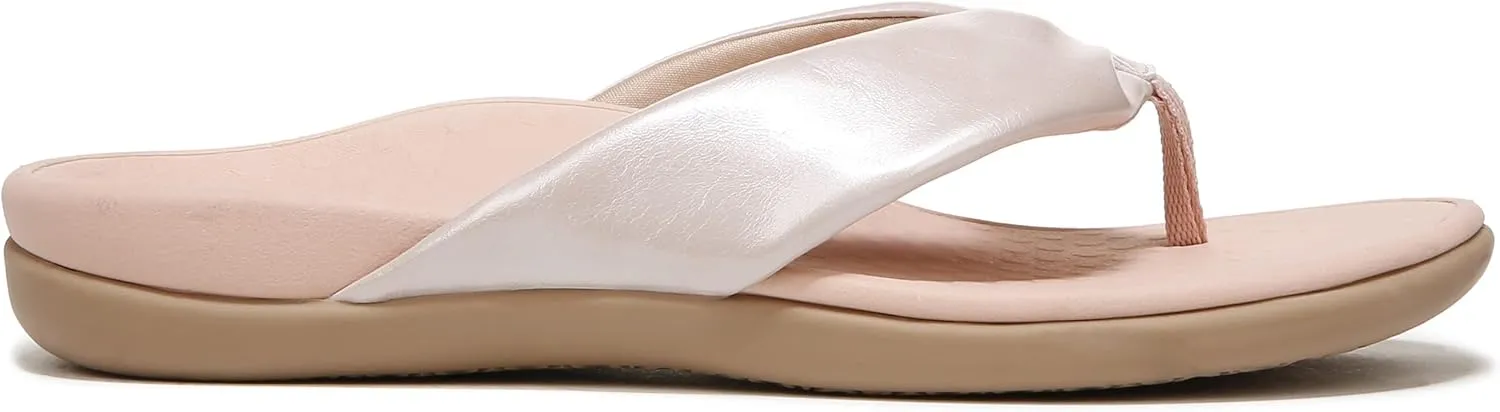 Vionic Women's Tide Melo Toe-Post Sandal- Supportive Flip Flop Slides That Includes an Orthotic Insole and Cushioned Outsole for Arch Support, Medium Width, Sizes 5-12