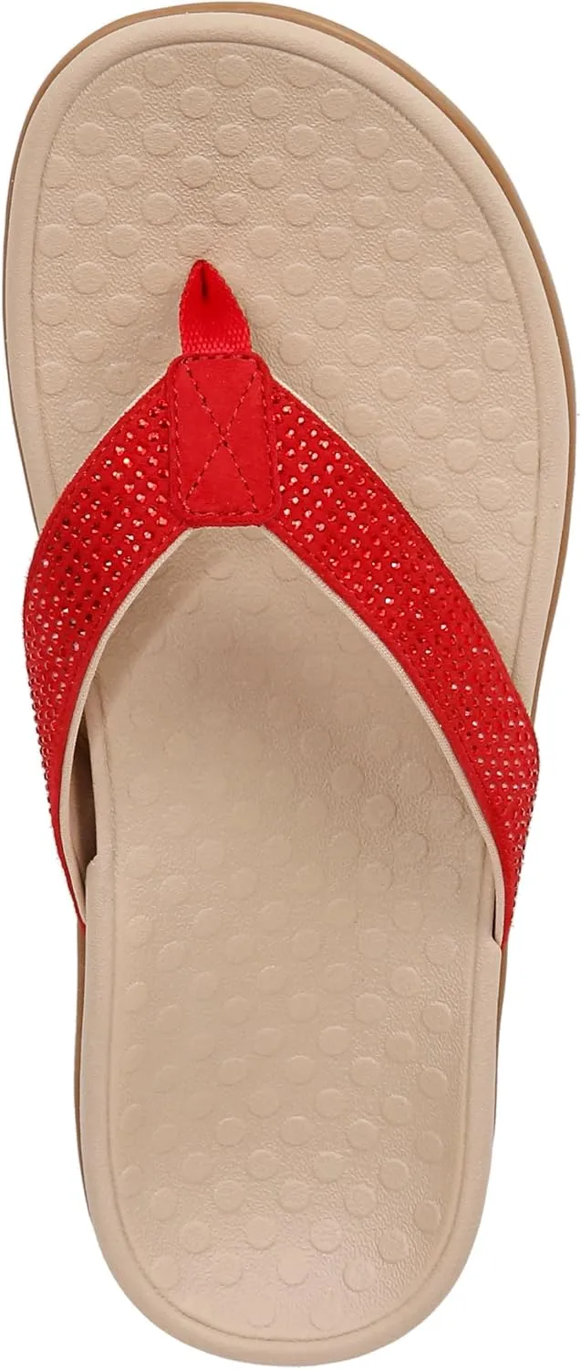 Vionic Women's Tide Rhinestones Toe-Post Sandal - Ladies Flip-Flop