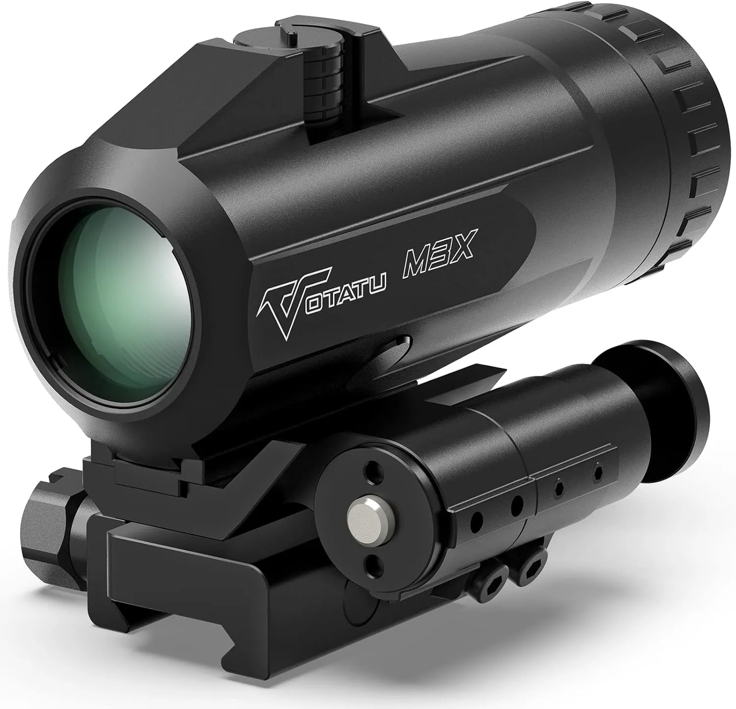 VOTATU M3X Red Dot Magnifier, 3X Red Dot Sight Magnifier Optics with Built-in Flip to Side Mount, 35 37 41 Height, Windage & Elevation Adjustable