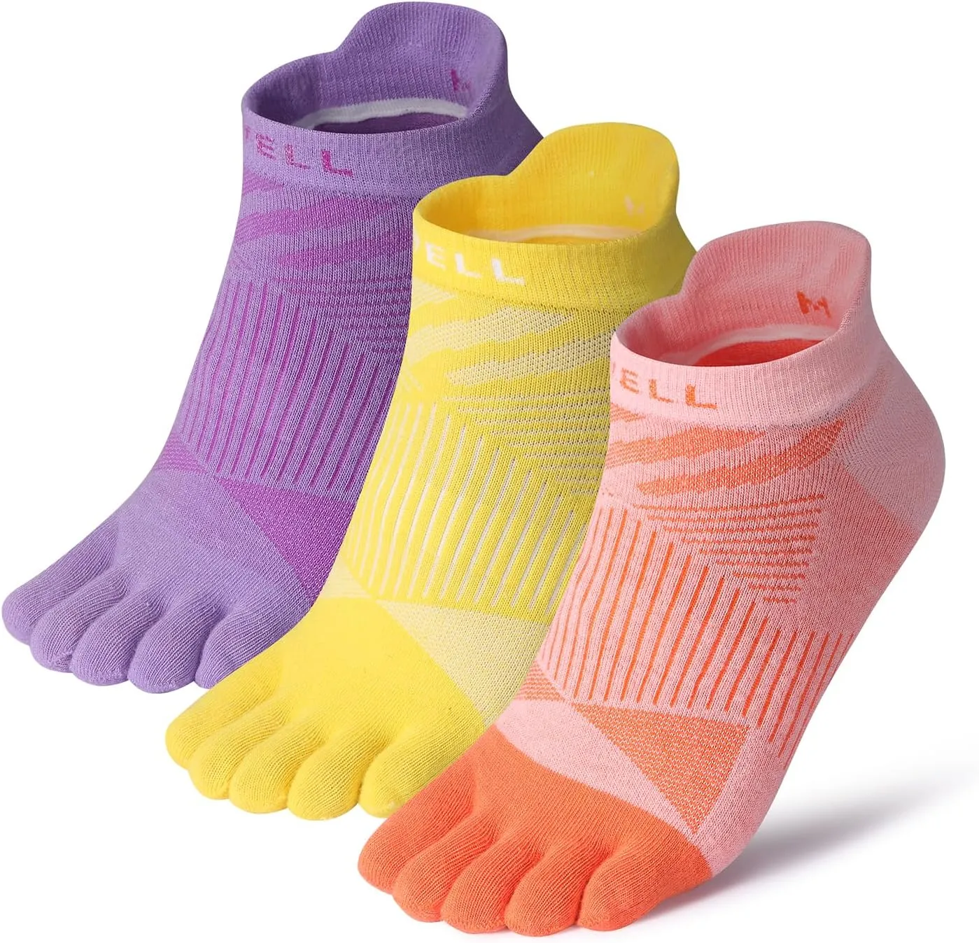 VWELL Toe Socks for Men Women COOLMAX Five Finger Socks Athletic Running Ankle Low Cut 5 Toe Socks Lightweight (3Pairs)
