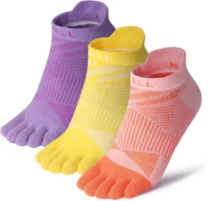 VWELL Toe Socks for Men Women COOLMAX Five Finger Socks Athletic Running Ankle Low Cut 5 Toe Socks Lightweight (3Pairs)