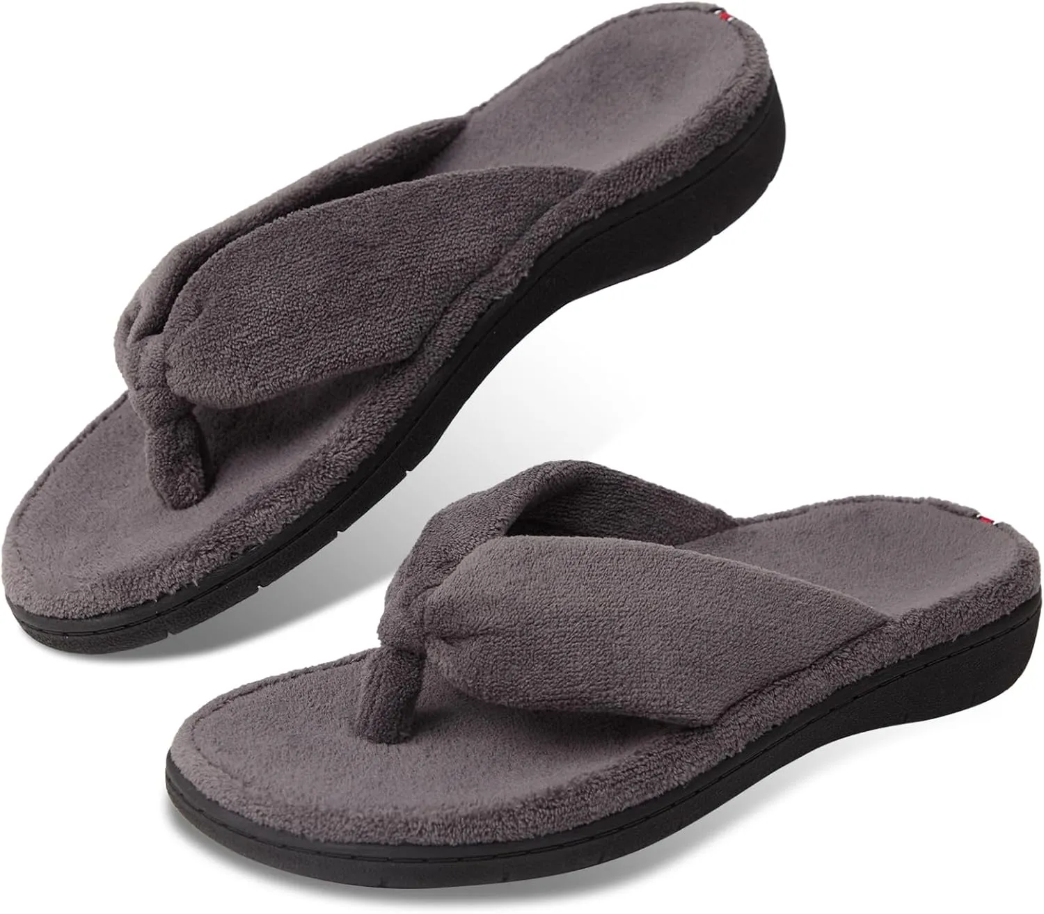 WALKFUN Women's Thong Slippers with Arch Support, Cozy House Indoor Home Flip Flops for Women