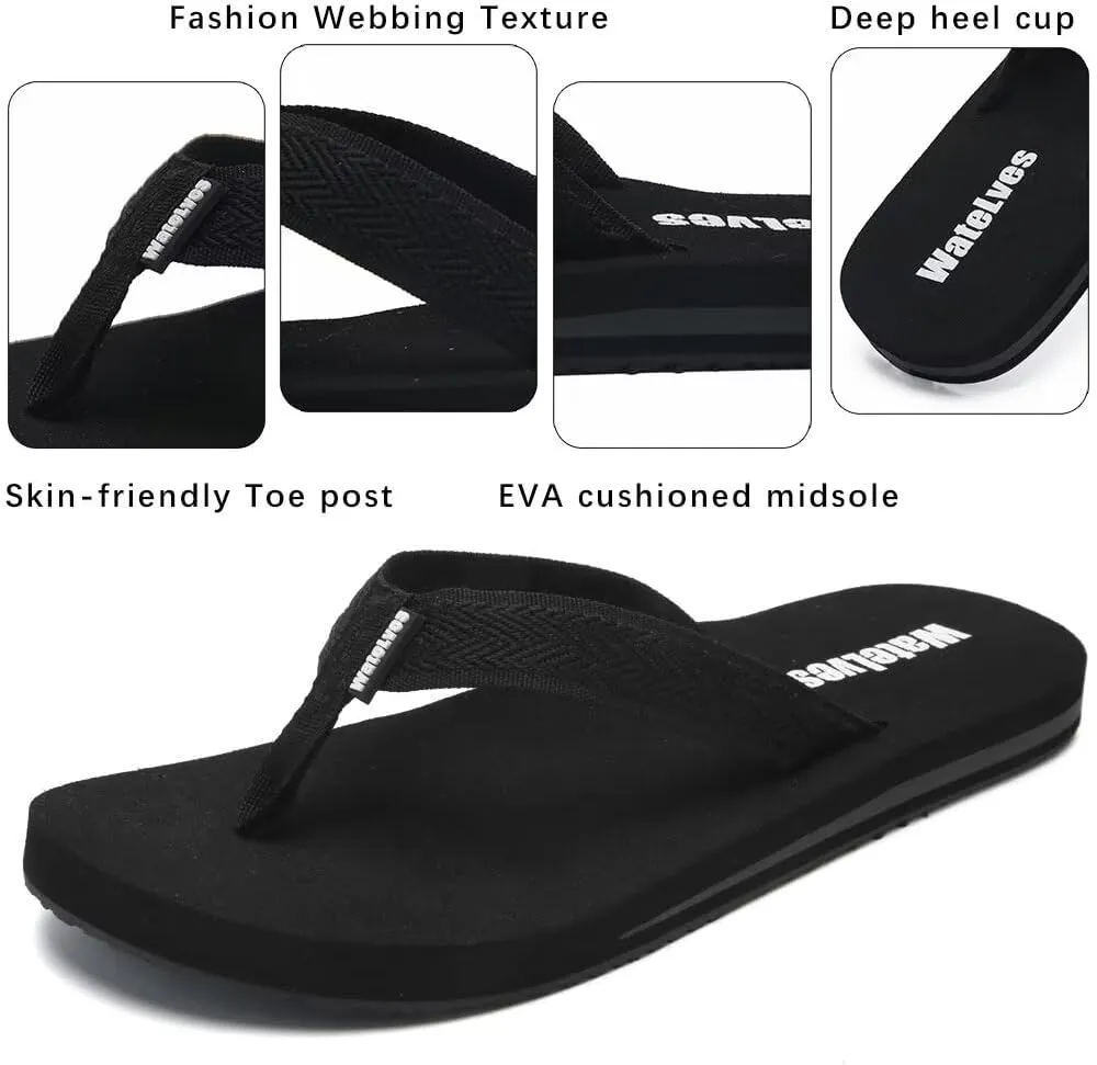 WateLves Womens-Flip-Flops-Thong-Sandals-Beach-Shoes Light and Comfortable for Vacation