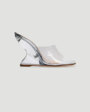Wedge PVC Silver Mule