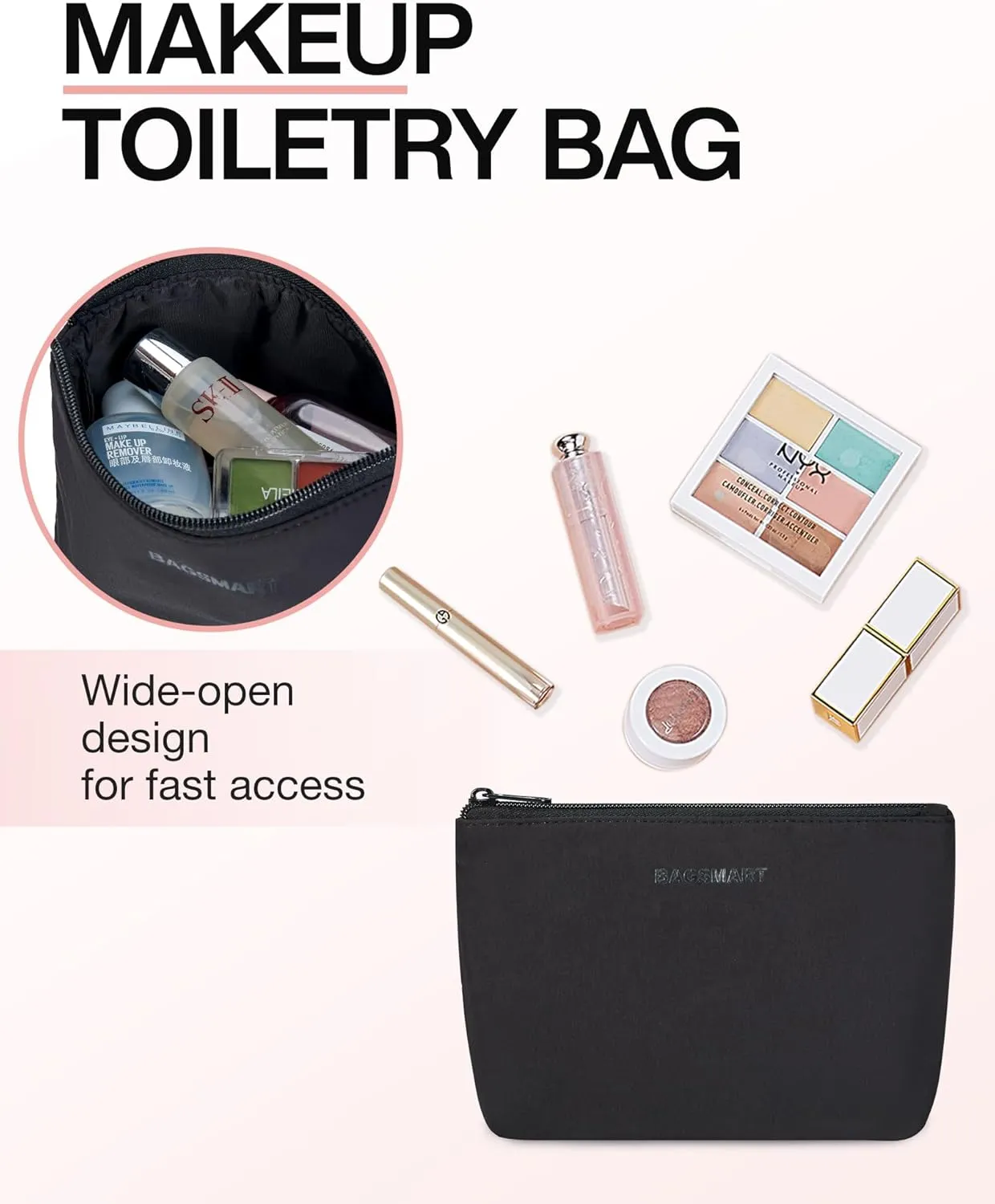 Weekender Bags for Women, BAGSMART Travel Duffel Bags with Shoe Compartment,Personal Item Travel Bag for Airlines, Carry on Overnight Tote Bag with Toiletry Bag(Black,2pcs)